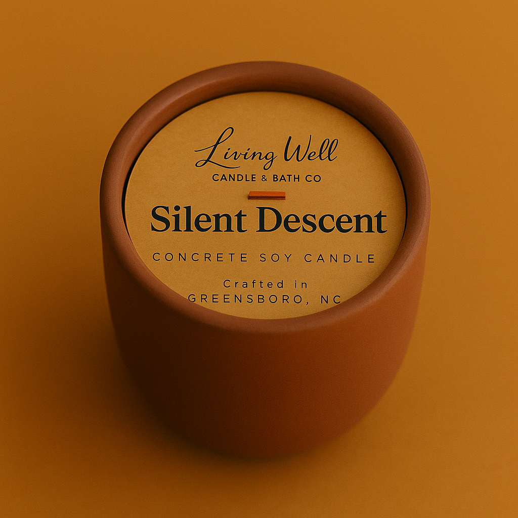 Silent Descent Concrete + Wooden Wick Coconut Soy Candle