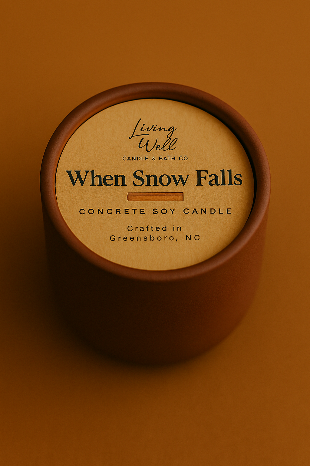 When Snowfalls Signature Scent + Concrete Wooden Wick Coconut Soy Candle
