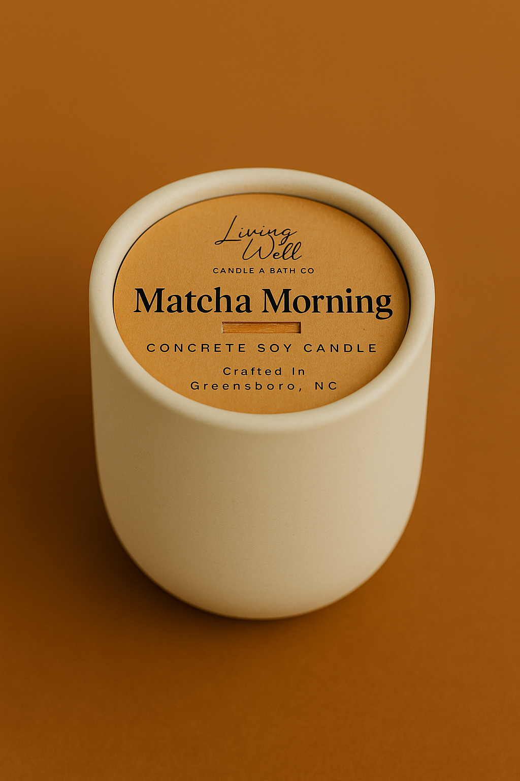 Matcha Morning Concrete + Wooden Wick Soy Candle