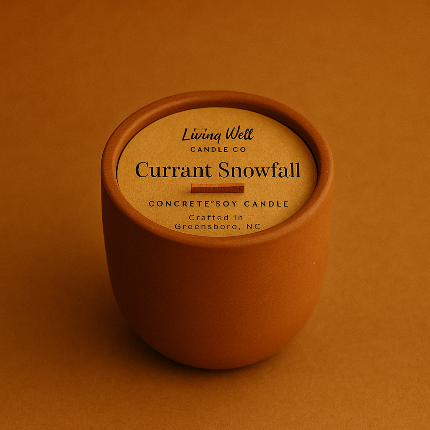 Currant Snowfall Medium Concrete Wooden Wick Soy Candle